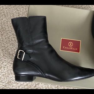 Cole Hahn Cassie Short Black Ankle Boots